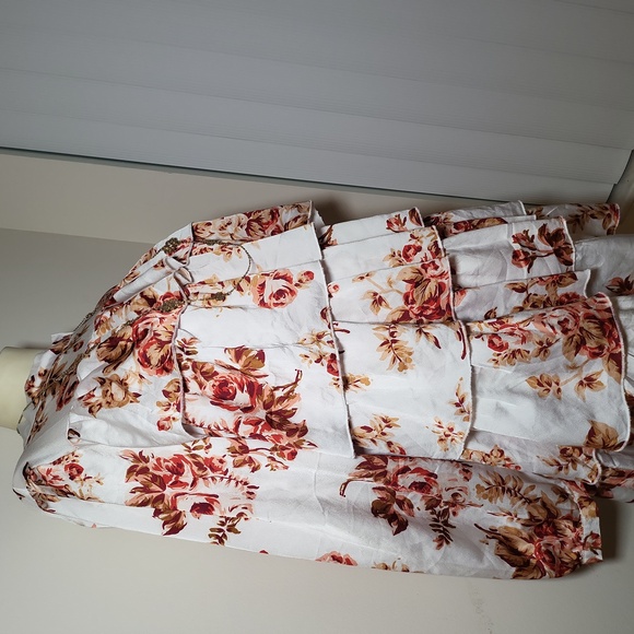 Nasty Gal Size 6 Floral High Neck Tiered Mini Dress - Picture 7 of 11